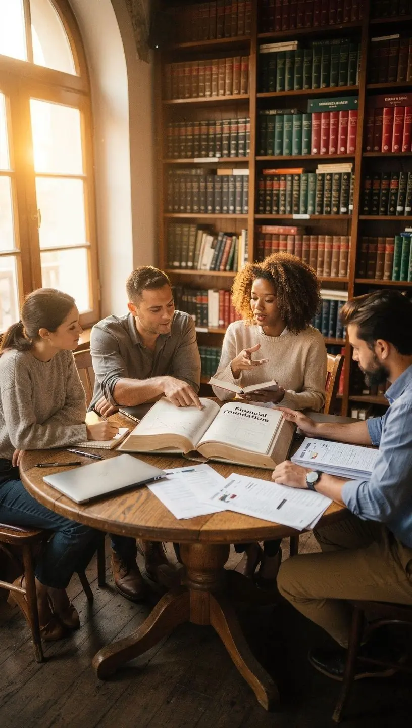 Tanulók jegyzetelnek egy pénzügyi alapokat bemutató előadáson